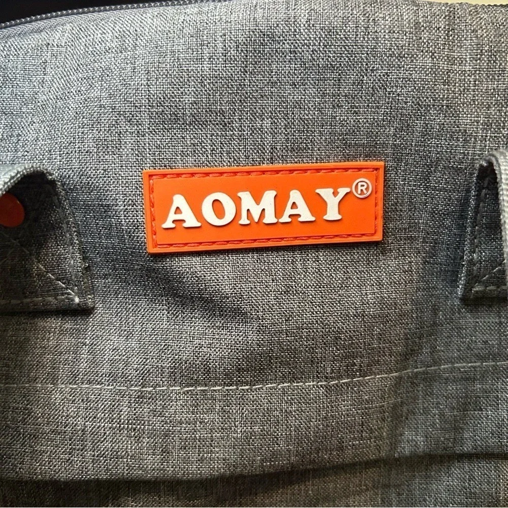 AOMAY‎ Gray Diaper Backpack with Multiple Pockets and Storage